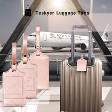 Teskyer Kofferanhänger 3er Set PU Leder Roségold Schutz der