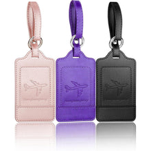 Kofferanhänger 3er Set PU Leder Gepäckanhänger Datenschutz