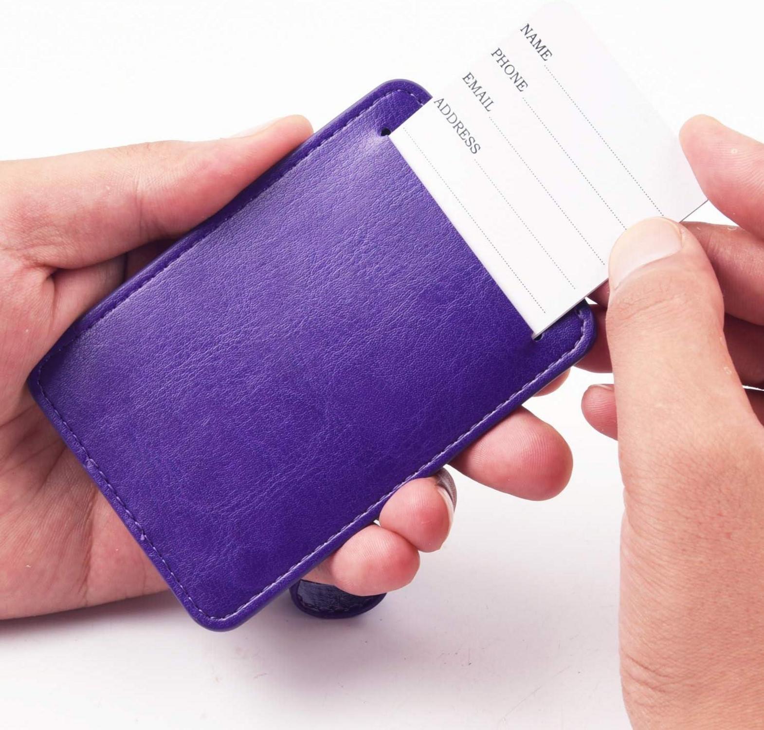 Teskyer 3 Stück Kofferanhänger PU Leder Adressschild Datenschutz Waterproof