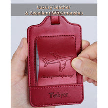 Kofferanhänger 3-teilig PU Leder Weinrot Datenschutz