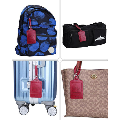 Kofferanhänger 3-teilig PU Leder Weinrot Datenschutz