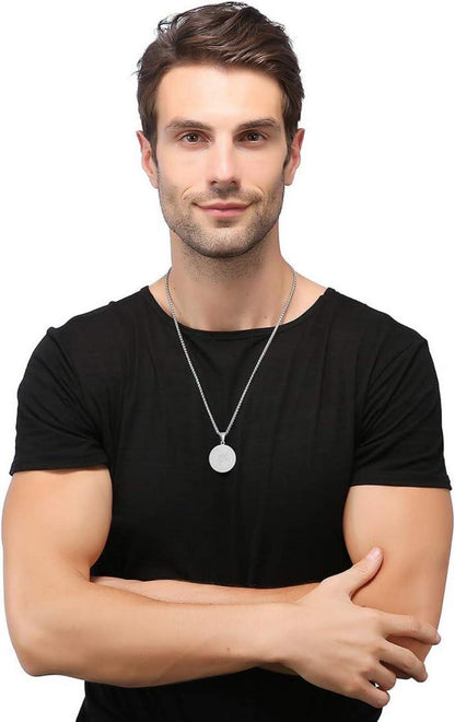 AFSTALR Herren Halskette 7 Erzengel Siegel Medaille Talisman Edelstahl
