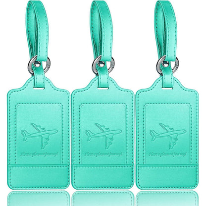 3er Set Kofferanhänger PU Leder