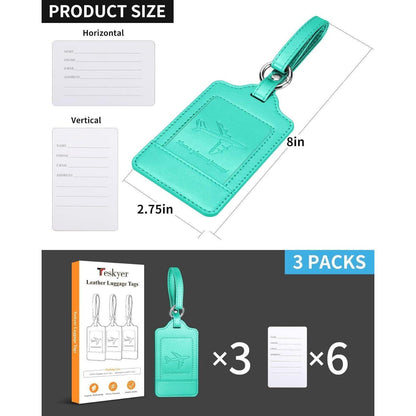 3er Set Kofferanhänger PU Leder