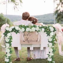Künstliche Weiße Rosengirlande für Hochzeit und Deko 3 Stück