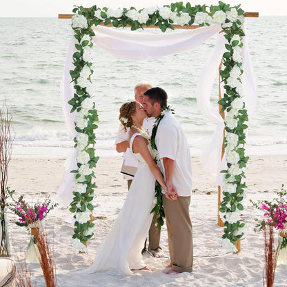 Künstliche Weiße Rosengirlande für Hochzeit und Deko 3 Stück