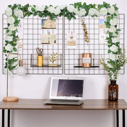 Künstliche Weiße Rosengirlande für Hochzeit und Deko 3 Stück