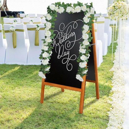 Künstliche Weiße Rosengirlande für Hochzeit und Deko 3 Stück