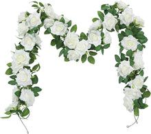 Künstliche Weiße Blumengirlande 3er Set 6m Rose Hochzeit Girlande