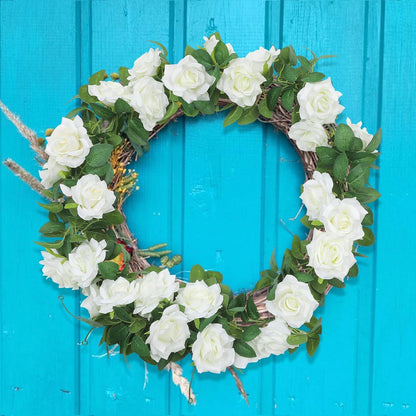 Künstliche Weiße Rose Blumengirlande Hochzeit Deko 3er Pack 200cm