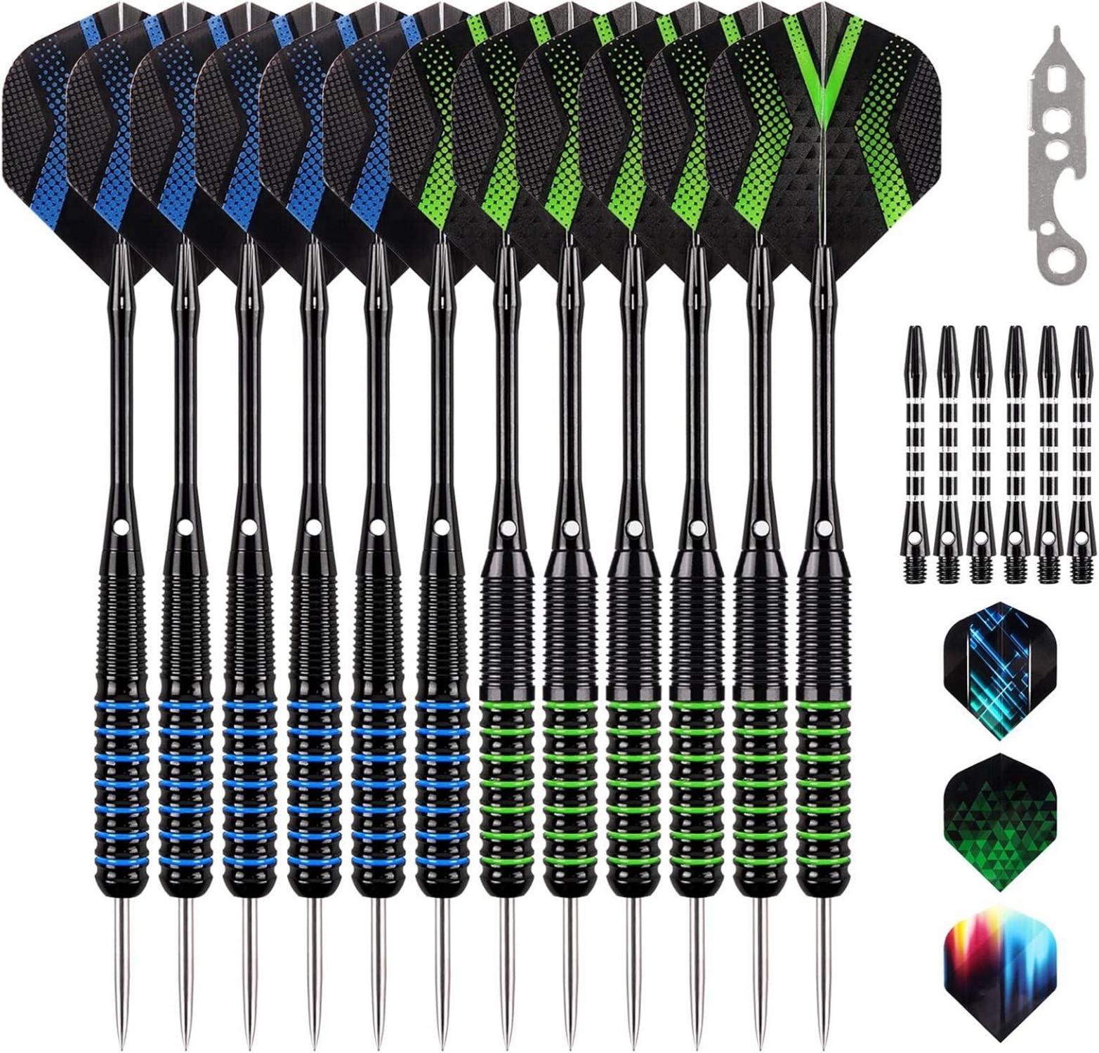 Professionelle Dartpfeile Set 12 Stück Steel Darts Aluminiumschäfte