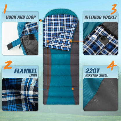 Forceatt Schlafsack Winter Outdoor -5°-20 Grad, Leichtgewichtig und