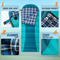 Forceatt Winter Schlafsack -5°-20 Grad Outdoor Camping Trekking