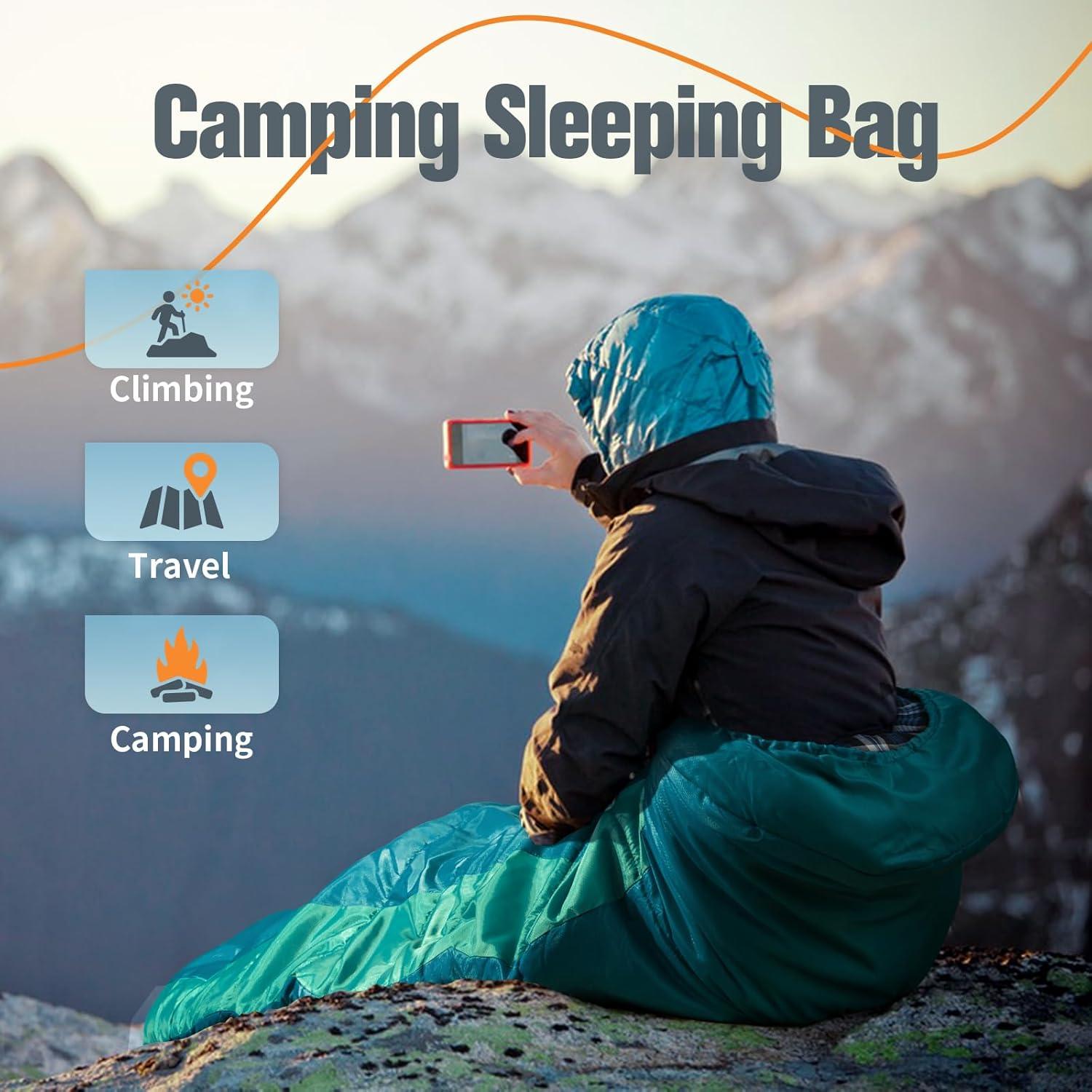 Forceatt Schlafsack Winter -5°-20 Grad Outdoor 3-4 Jahreszeiten Warm Leicht