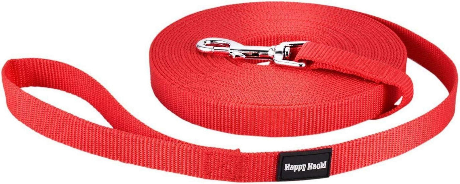 Schleppleine Nylon Hundeleine mit D-Karabiner und Griffpolster in Rot 5m