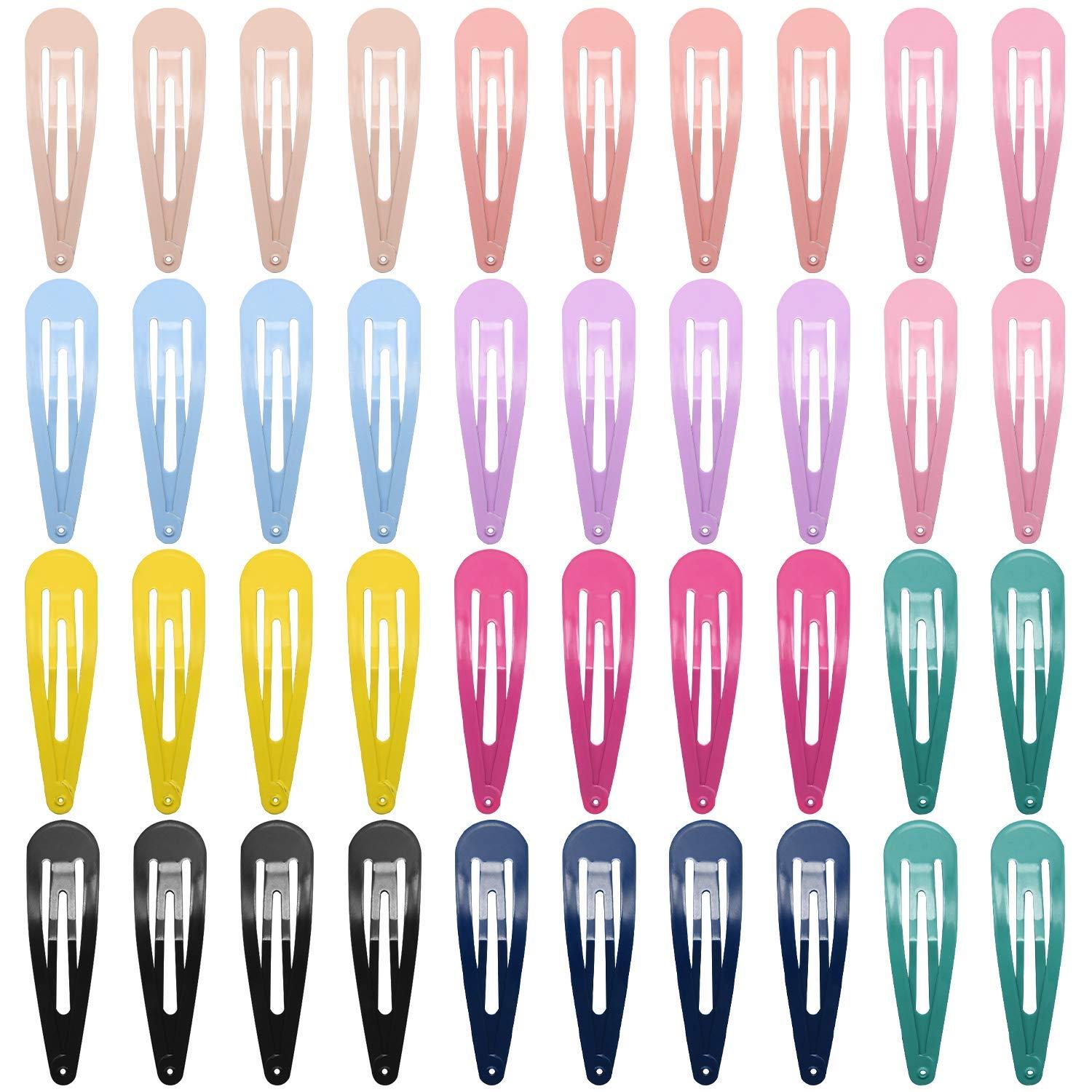 Haarspangen Mädchen 40 Stück Bunte Hair Clips Metall 7cm Lange 10