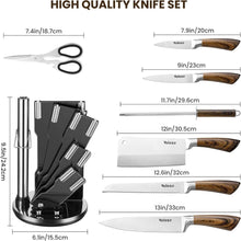 8-teiliges Küchenmesser Set Edelstahl Profi Messerblock