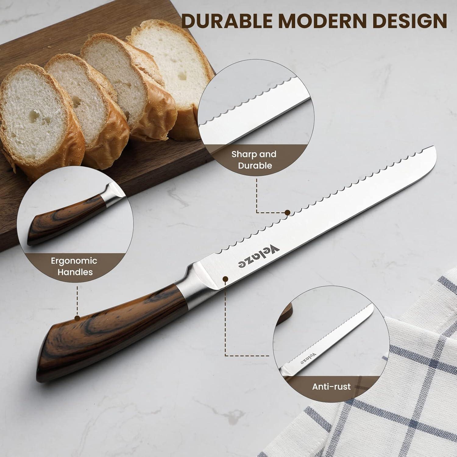 8-teiliges Profi Küchenmesser Set aus Edelstahl mit Messerblock