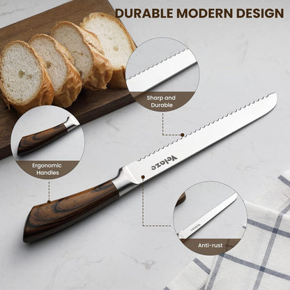 8-teiliges Profi Küchenmesser Set aus Edelstahl mit Messerblock