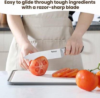 Velaze 8-teiliges Messerset aus Edelstahl mit Messerblock