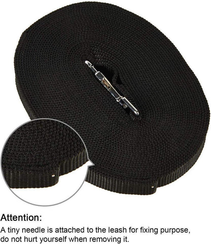 HAPPY HACHI Schleppleine Nylon Hundeleine 5m Schwarz