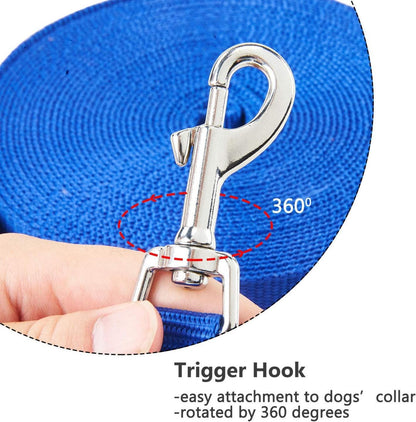 Schleppleine für Hunde Nylon 5m Blau D-Karabiner Robust & Wetterfest