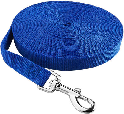 Schleppleine für Hunde Nylon 5m Blau D-Karabiner Robust & Wetterfest