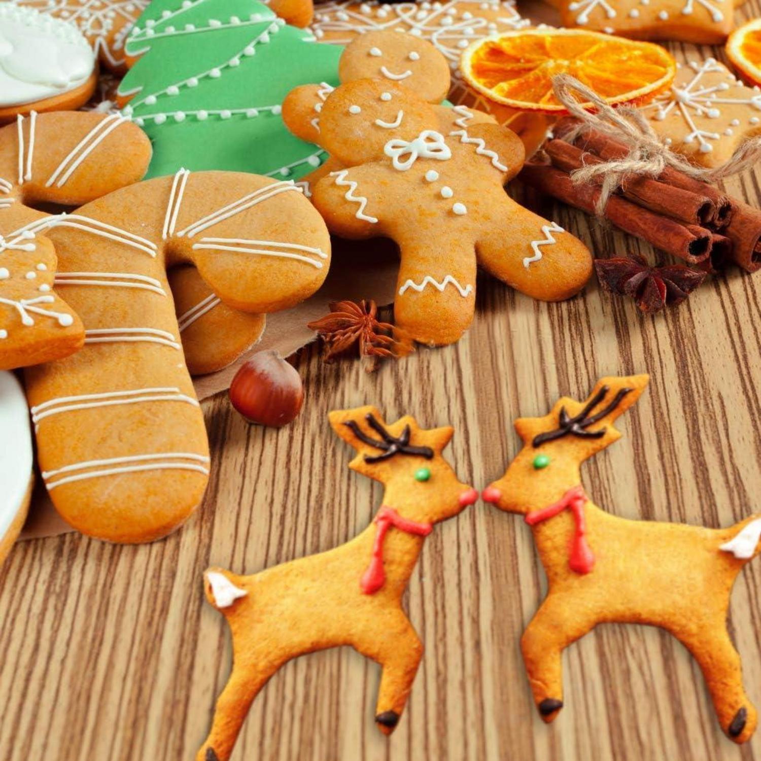 Ausstechformen Weihnachten Edelstahl Set für Plätzchen Fondant 9 Stück