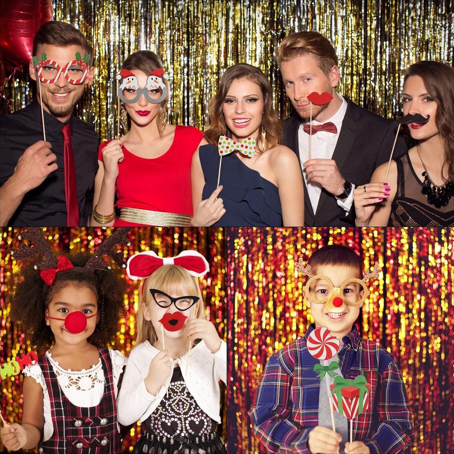 Weihnachten Foto Requisiten 49 Stück Xmas Party Zubehör Accessoires