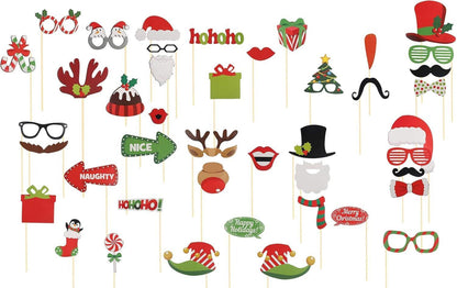 TAZEMAT 49-teiliges Weihnachts Foto Accessoires Set Xmas Party Requisiten Booth