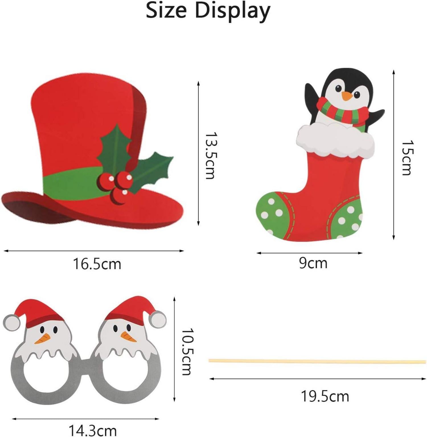TAZEMAT 49-teiliges Weihnachts Foto Accessoires Set Xmas Party Requisiten Booth