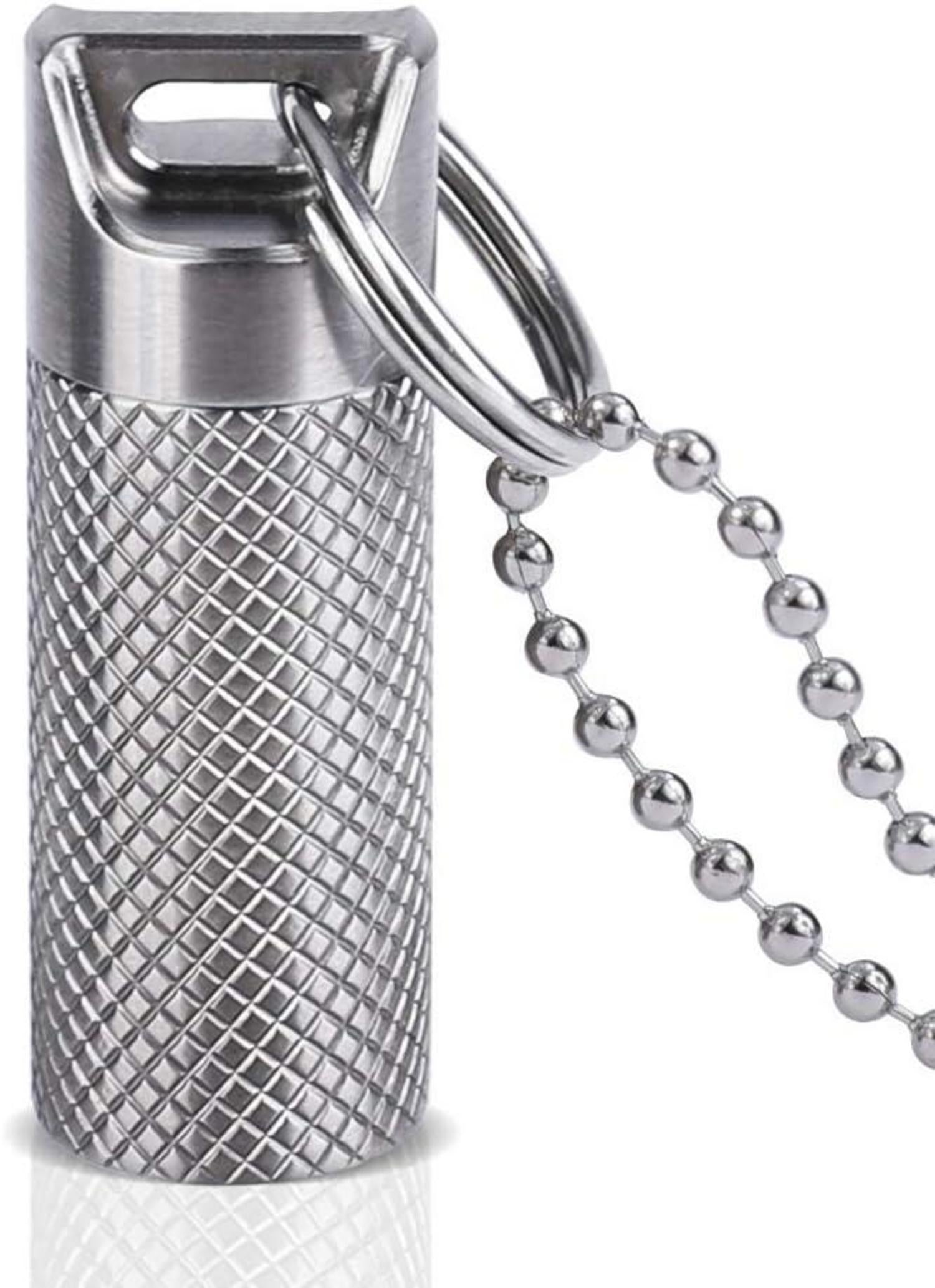 Mini Titan Metall Pillendose Schlüsselanhänger Wasserdicht leicht 7g