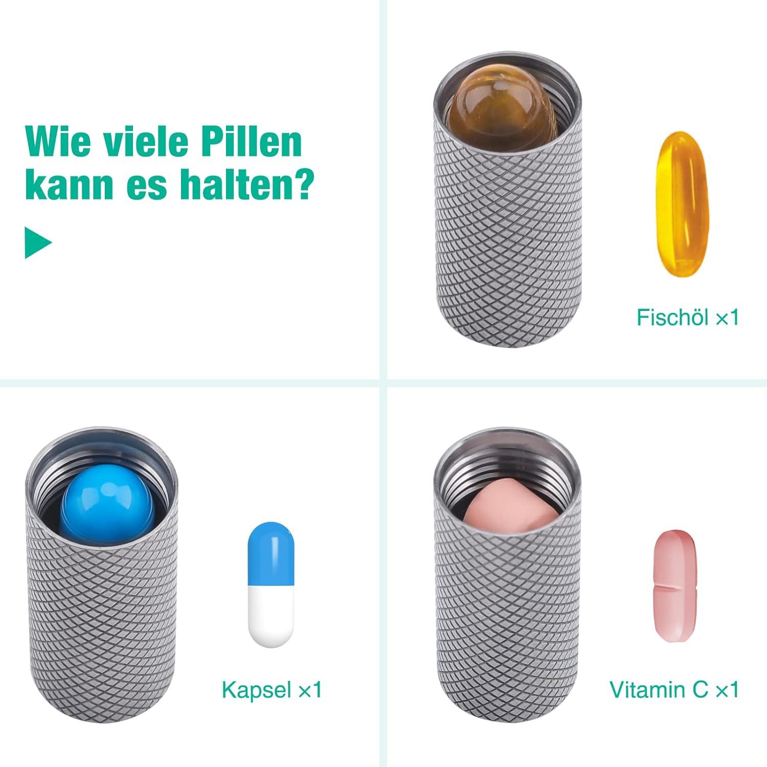 Opret Mini Titan Pillendose Schlüsselanhänger Klein