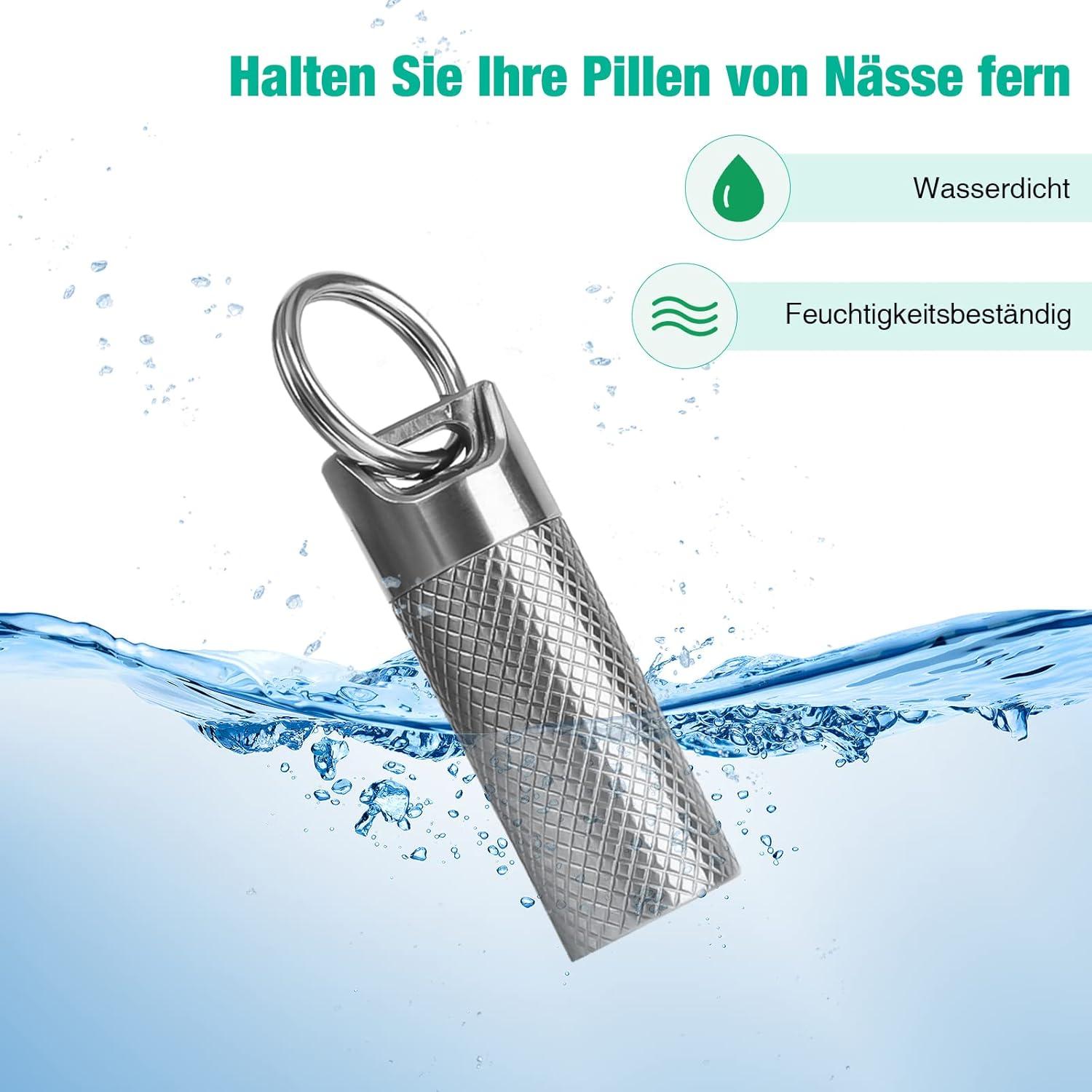 Opret Mini Titan Pillendose Schlüsselanhänger leicht wasserdicht Outdoor