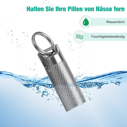 Opret Mini Titan Pillendose Schlüsselanhänger leicht wasserdicht Outdoor