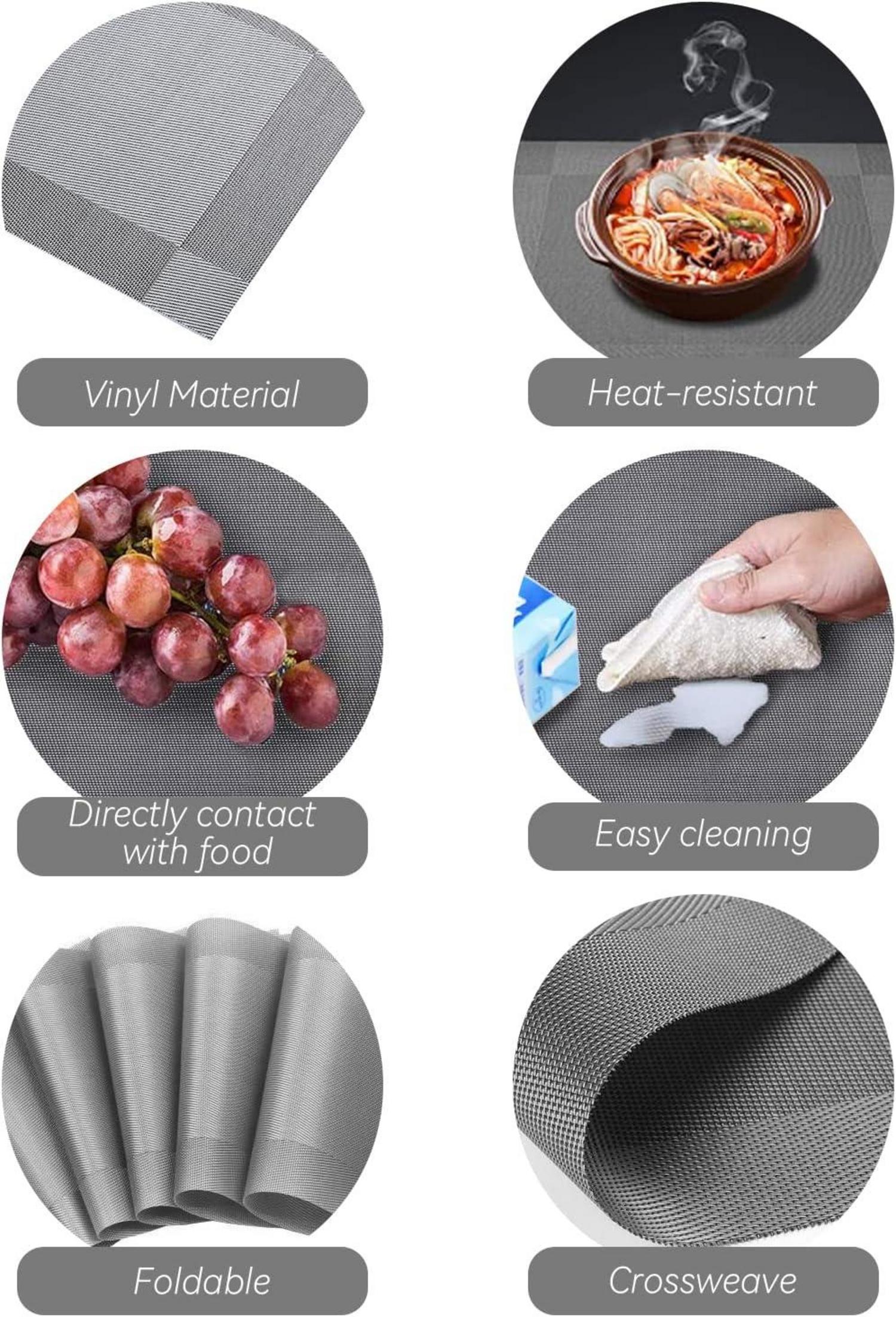 Placemats Table mats Set 4 Tischläufer Tischsets Abwaschbar