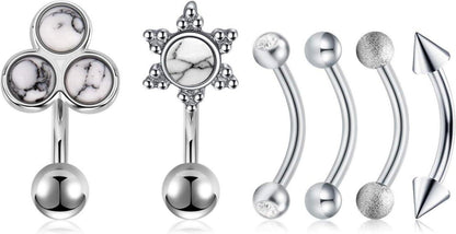 Augenbrauenpiercings 20Stk 16G Edelstahl Curved Barbell Kugel Perle