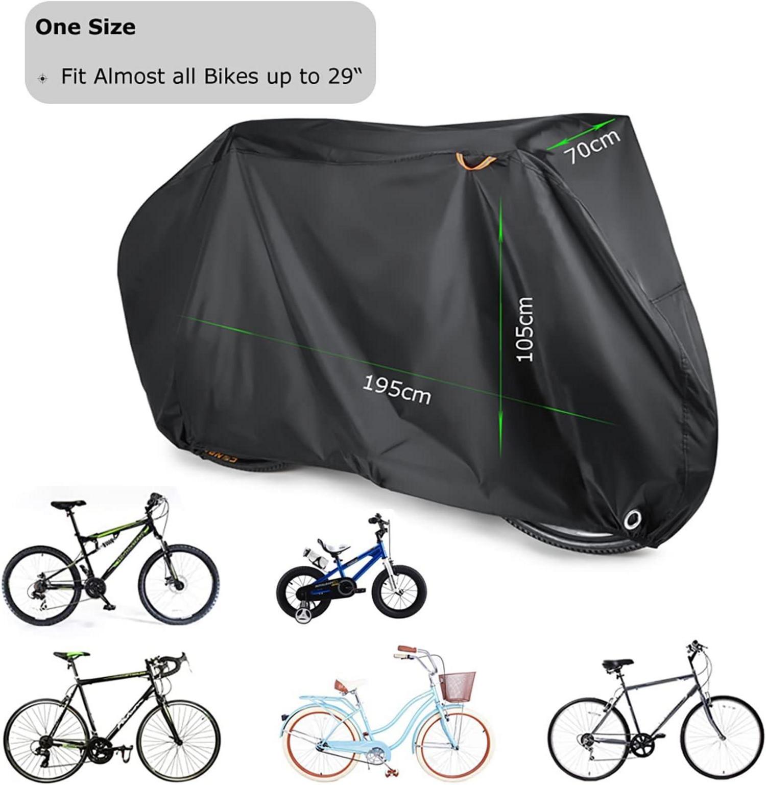 Fahrradabdeckung wasserdicht 210D Oxford-Gewebe schwarz/silber