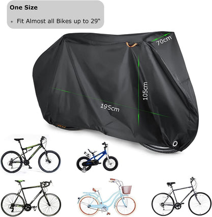 Fahrradabdeckung wasserdicht 210D Oxford-Gewebe schwarz/silber