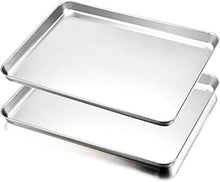 Edelstahl Backblech Set 40x30cm rechteckig für Backofen & Servieren