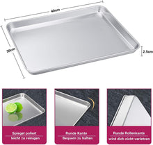 HaWare Edelstahl Backblech Set 40x30x2.5cm - Rechteckiges