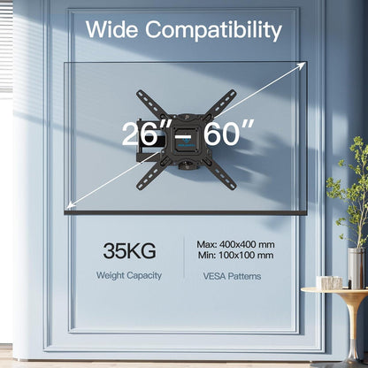 TV Wandhalterung 26-60 Zoll Schwenkbar Neigbar VESA 400x400mm