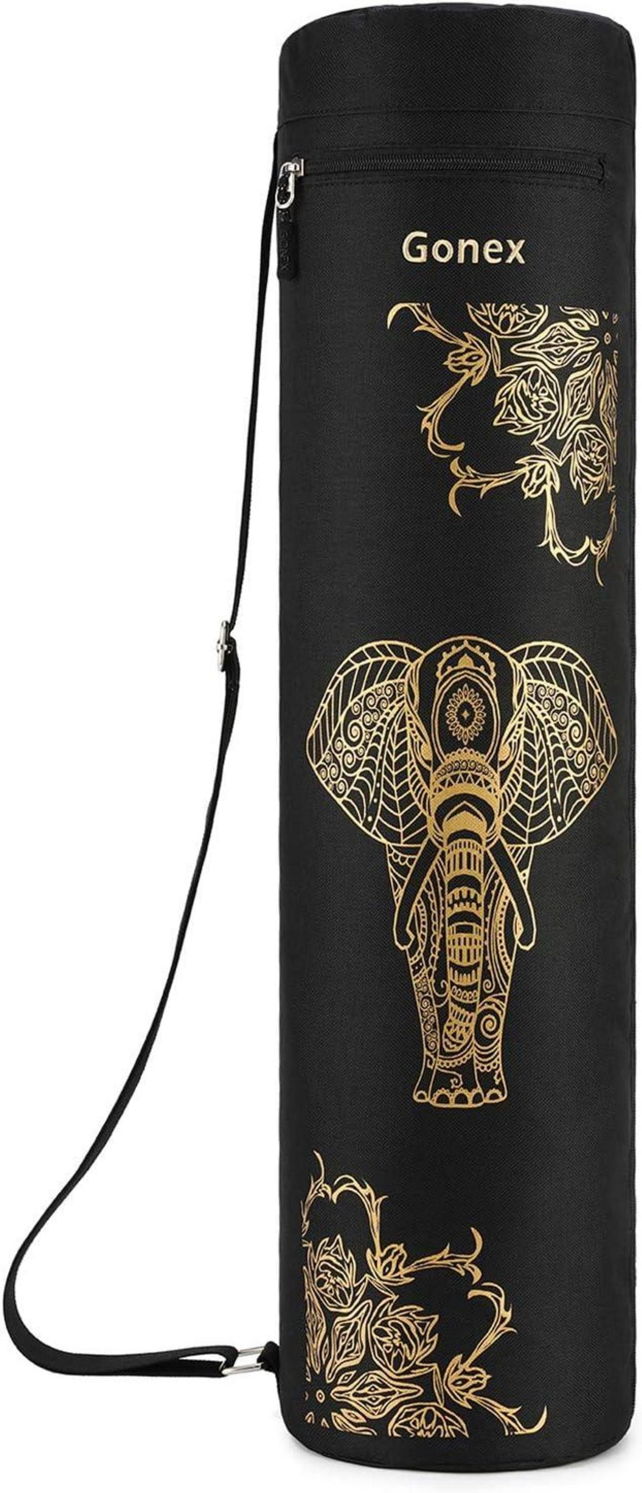Yogamatten-Tasche Mit Schultergurt Muster Schwarz Goldenelefant