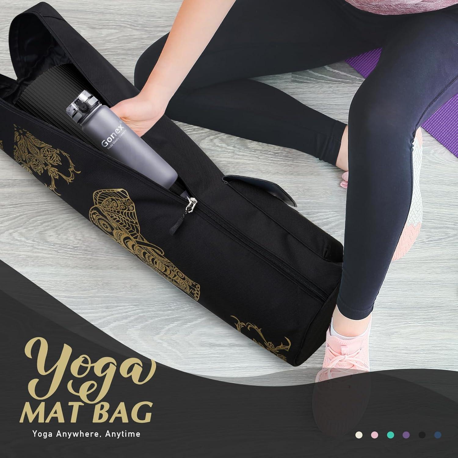 Yogatasche mit Yoga-Muster, 2 Fächer, wasserabweisend, verstellbarer