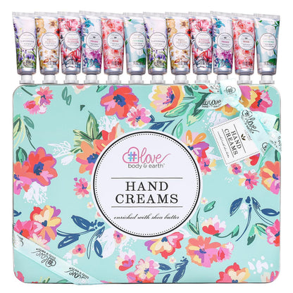 Handcreme Set 12-tlg. für Frauen - Arganöl Handpflege Geschenkset - Tiefenbefeuchtung - Geburtstagsgeschenk - Mama - Freundin - Natürliche Düfte