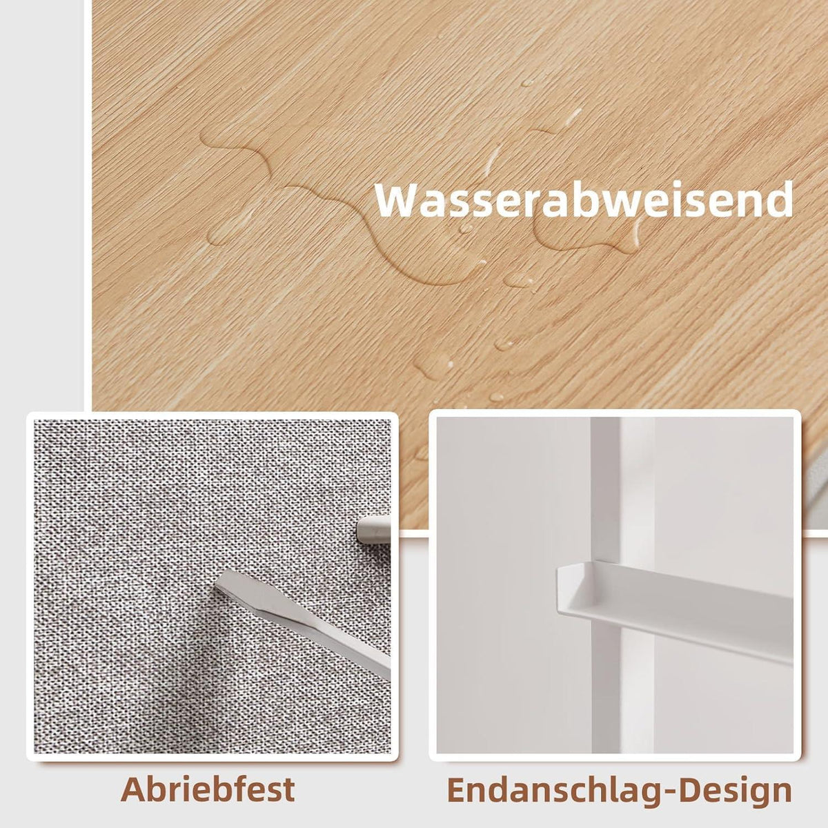 Somdot Kommode 4 Schubladen – Schlafzimmer, Wohnzimmer, Grau