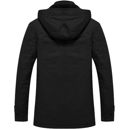 Herren Winterjacke Warm Gefüttert Militärstil Marineblau