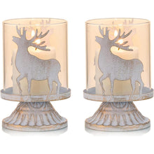 Sziqiqi Kerzenhalter Weiß Metall Hurrikan Glas