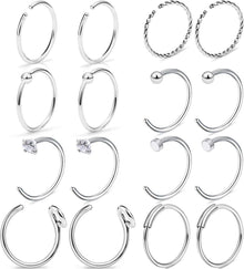 20G Nasenpiercing Fake Piercings Chirurgenstahl Silber Rosegold