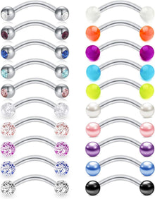 20Stk Augenbrauenpiercings 16G Chirurgenstahl Kugel Perle Rook